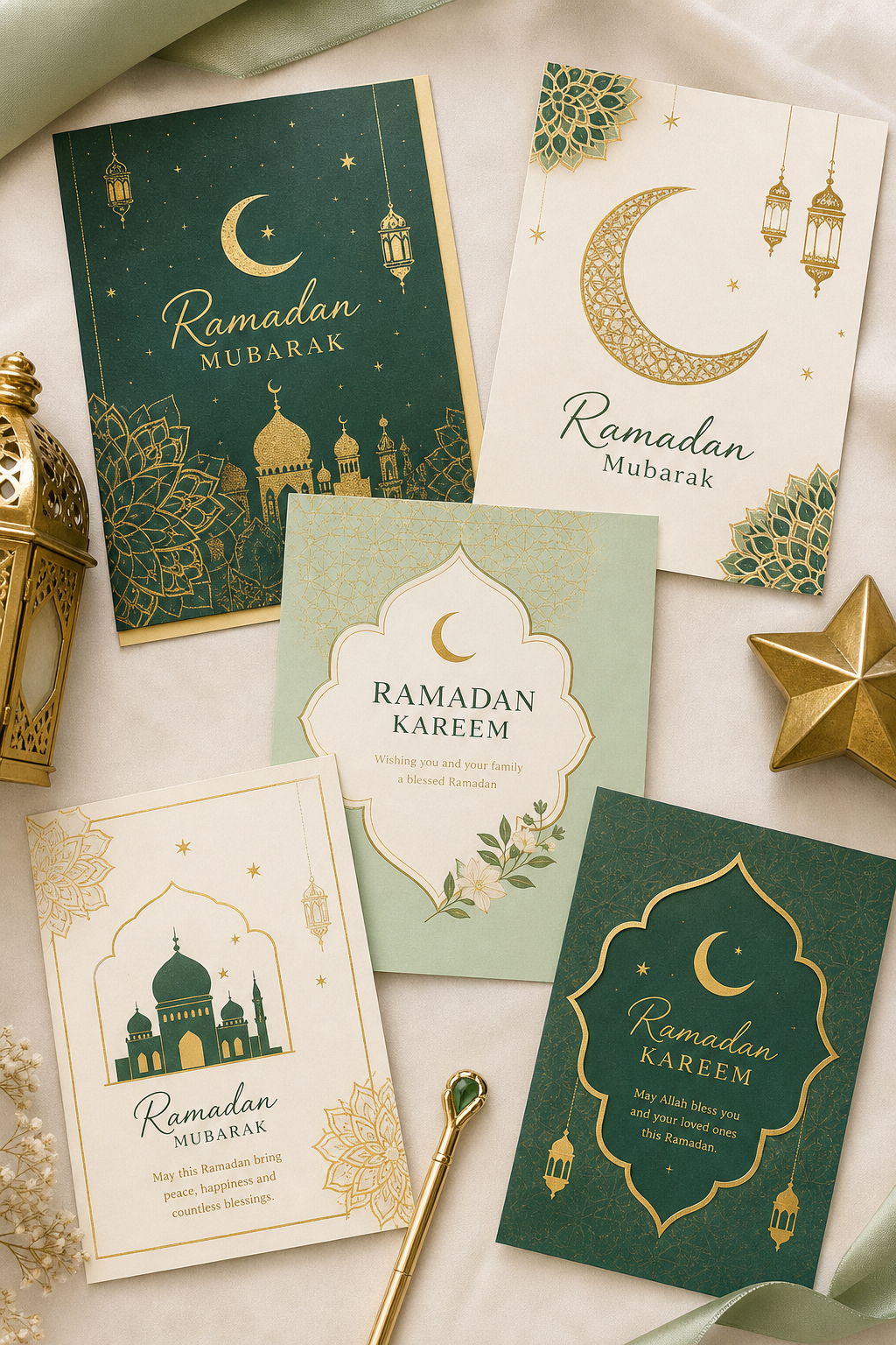 Conjunto digital de cartões para o Ramadã